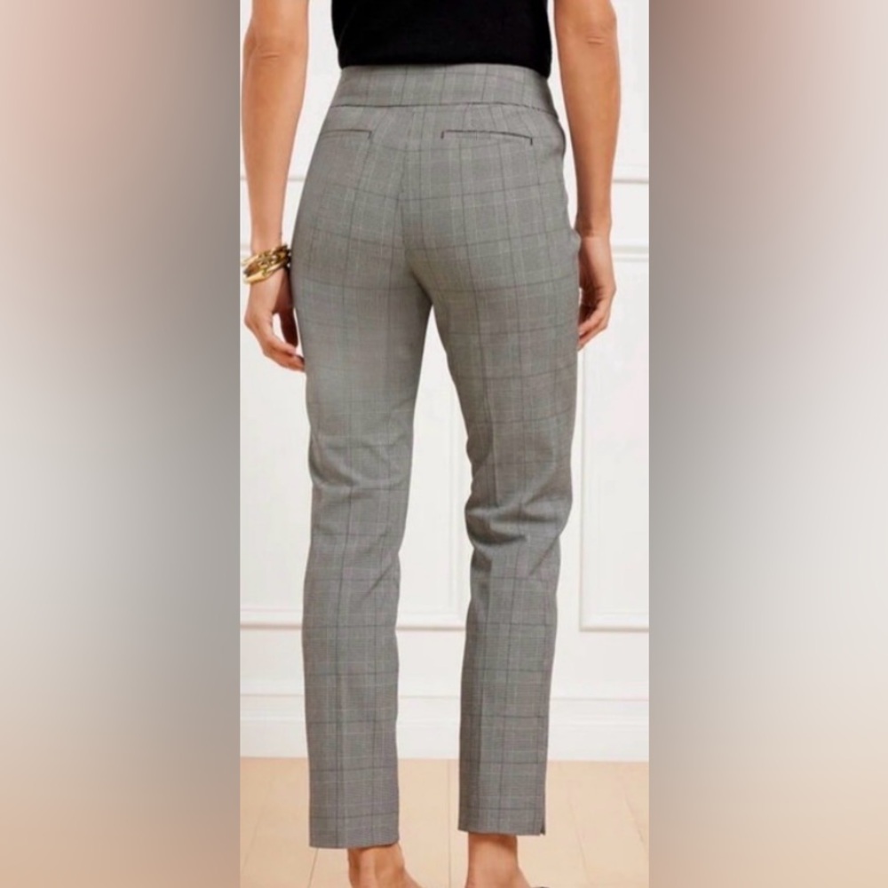 Talbots Classic Gray Ankle Plaid Women's Pants - Picture 2 of 12